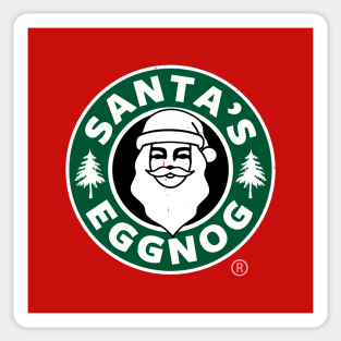 Santa's Eggnog Funny Holiday Christmas Winter Logo Parody Sticker